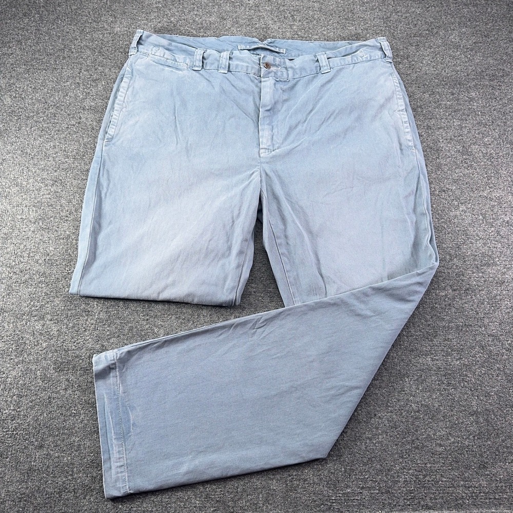 Ralph Lauren VTG Blue Twill Chino Pants Straight Leg Conmar Zip Mens 40x30